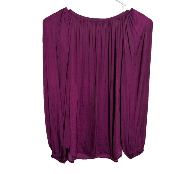 Jennifer Lopez Blouse Women's XS Purple V-Neck Long Sleeve Lightweight Top - Picture 2 of 8